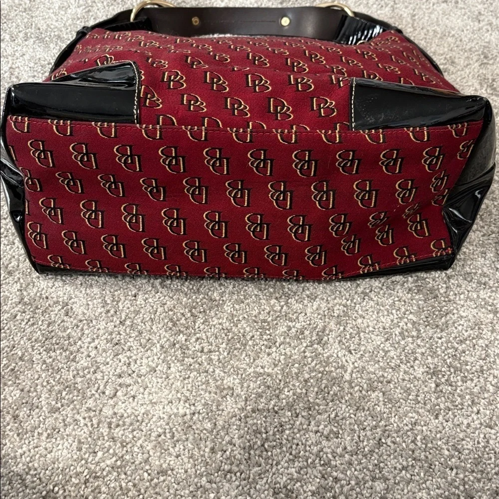 Dooney & Bourke Burgundy and Black Hobo Bag